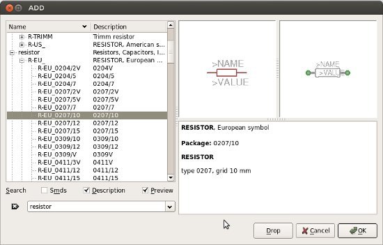 Eagle add component with footprint