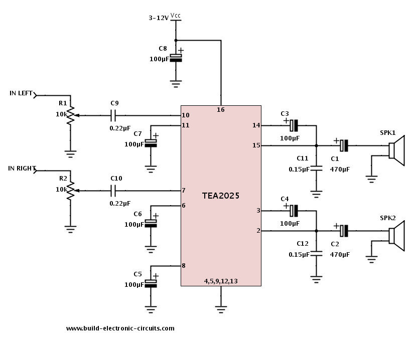 Stereo amplifier schematic