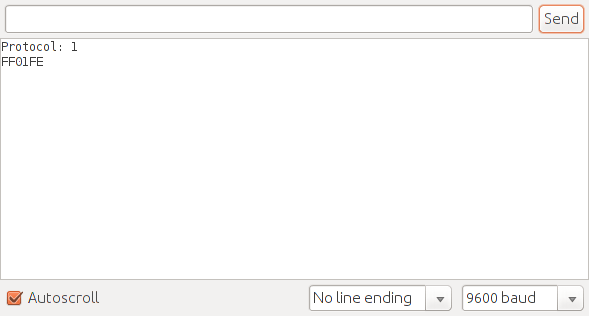 Serial Monitor with Received IR Code