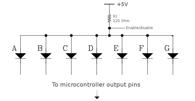 7 segment display with enable/disable