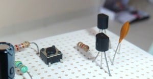 Two transistors in a circuit