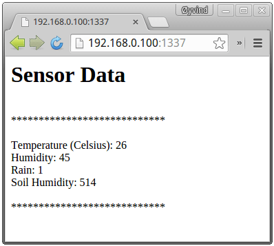 Intel Galileo DIY Weather Station Output