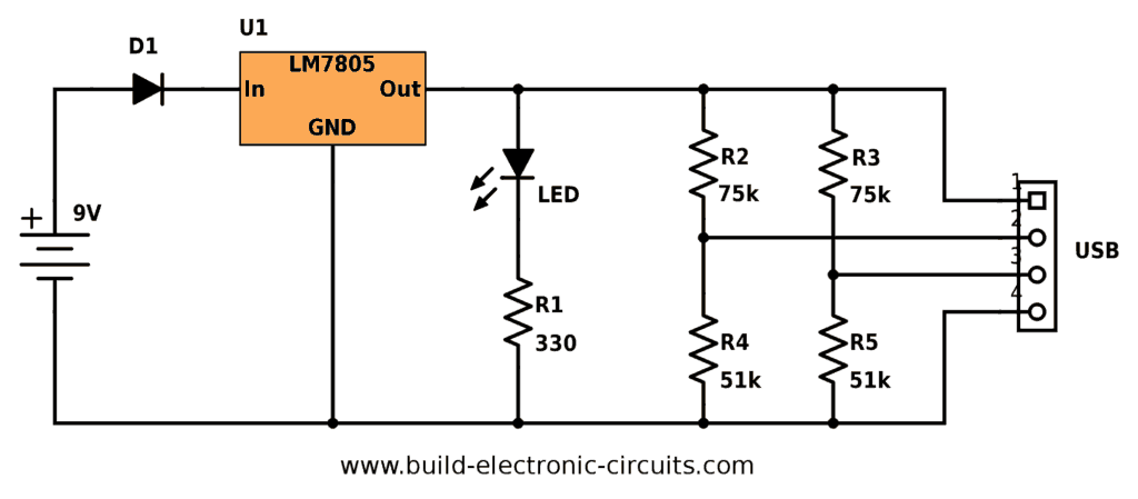 Portable-USB-Charger-circuit-diagram-values - Build