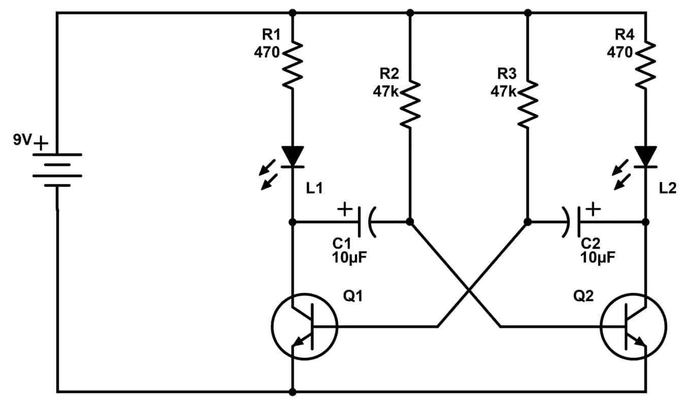 How Astable Multivibrator Circuits Work - Build Electronic ...