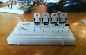 H-bridge prototype on breadboard