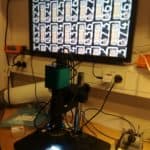 Checking 90led circuit with microscope