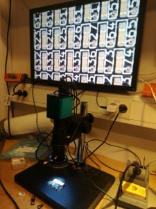 Checking 90led circuit with microscope
