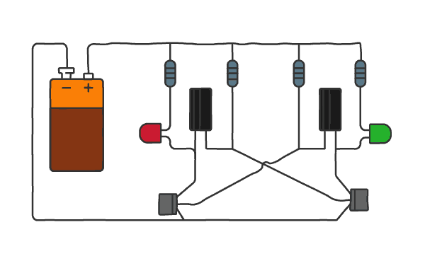 Astable multivibrator drawing