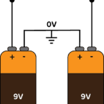 Batteries connected to acheive negative voltage