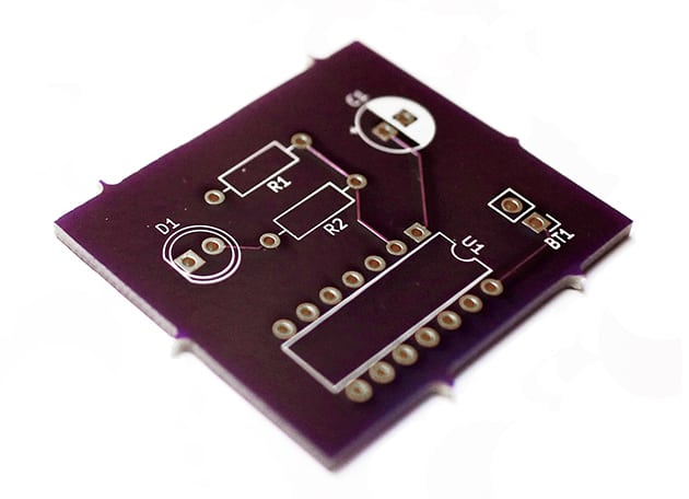 Blinking LED PCB design from OSHPark