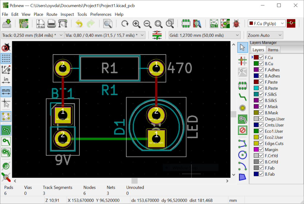 PCB Design of a simple LED board