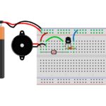 Sunrise wakeup alarm on a breadboard