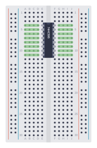 How to connect an IC on a breadboard