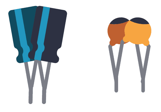 Illustration of capacitors in parallel