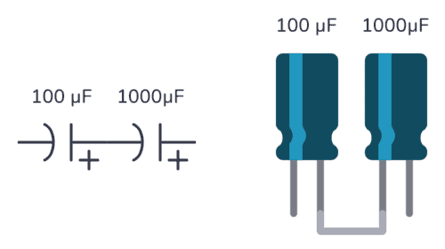 Capacitors in series example