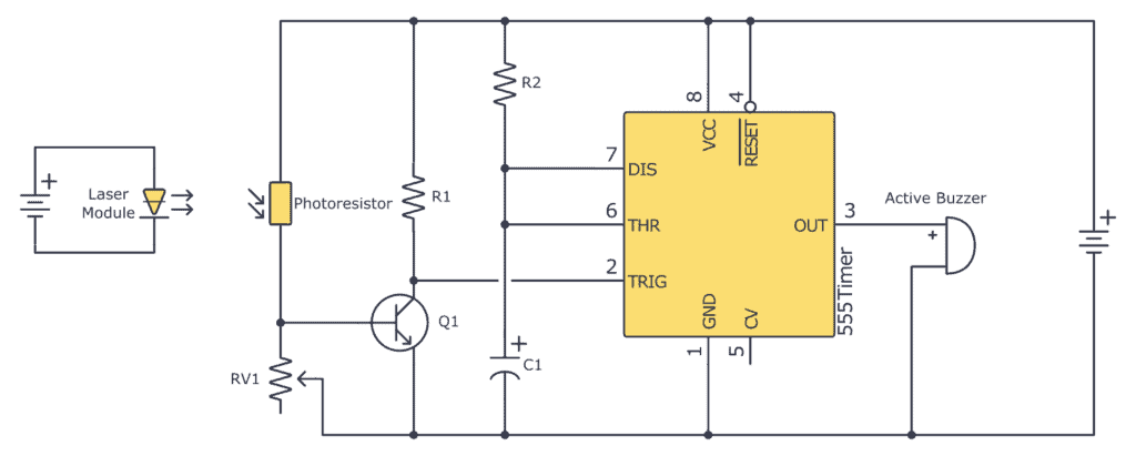 Schematics for a laser tripwire project