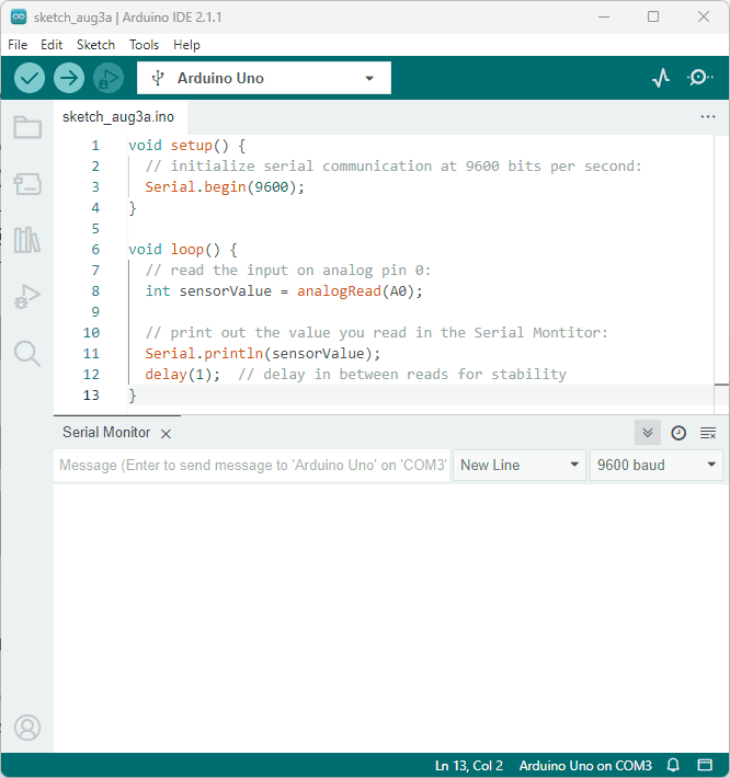 Arduino serial monitor