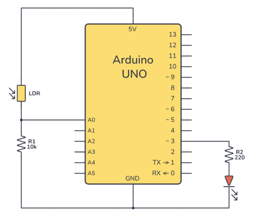 Arduino Light Sensor - Circuit and Code Example