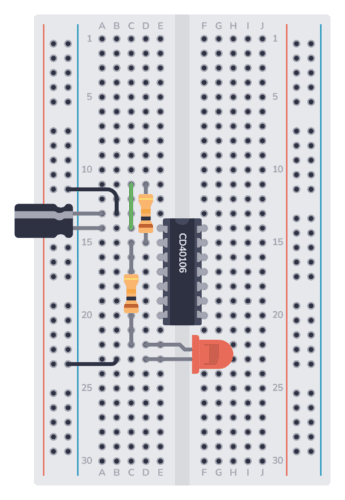 Build a Blinking LED circuit step 5