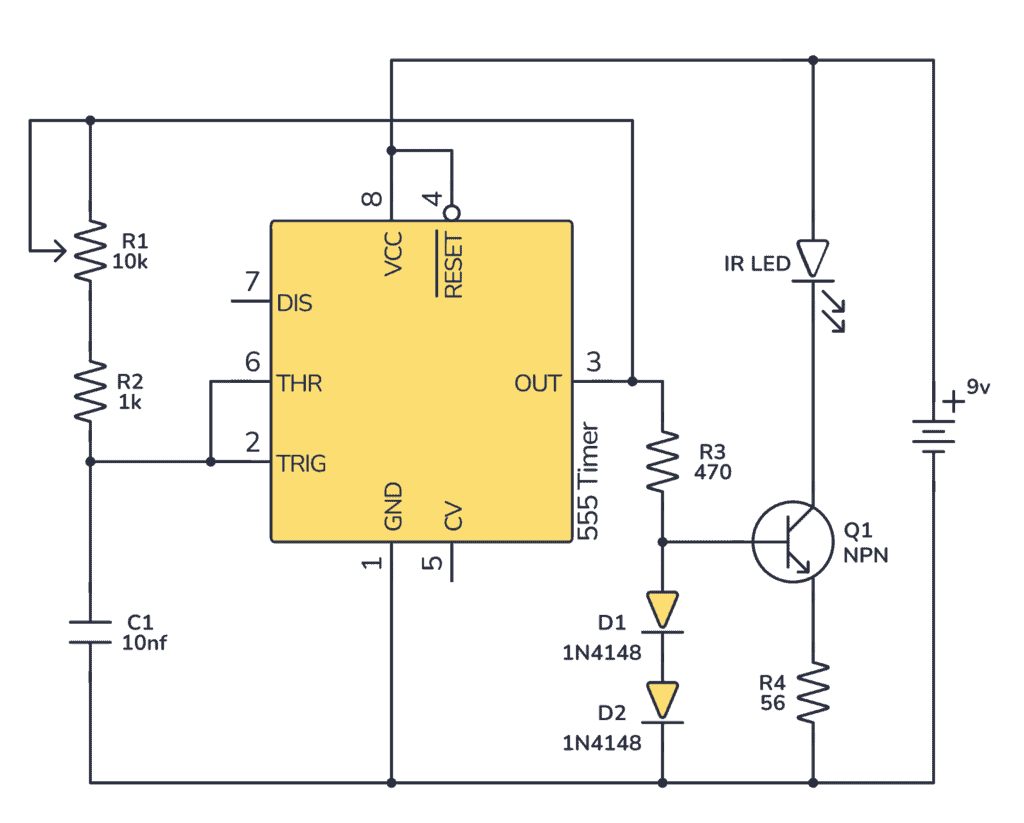 555 Timer TV Remote Jammer Complete Instructions