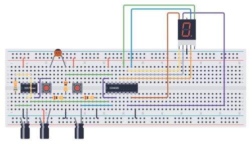 555 Reaction Game on a Breadboard