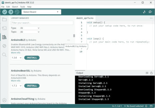 Arduino library manager